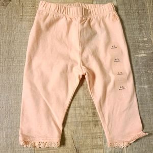 Lace Trimmed Pink Legging